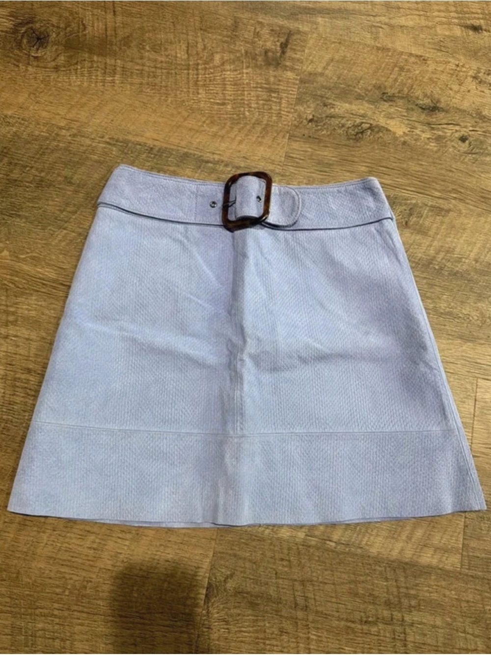 Anthropologie Light Lavender A-Line Skirt with Buckle Belt